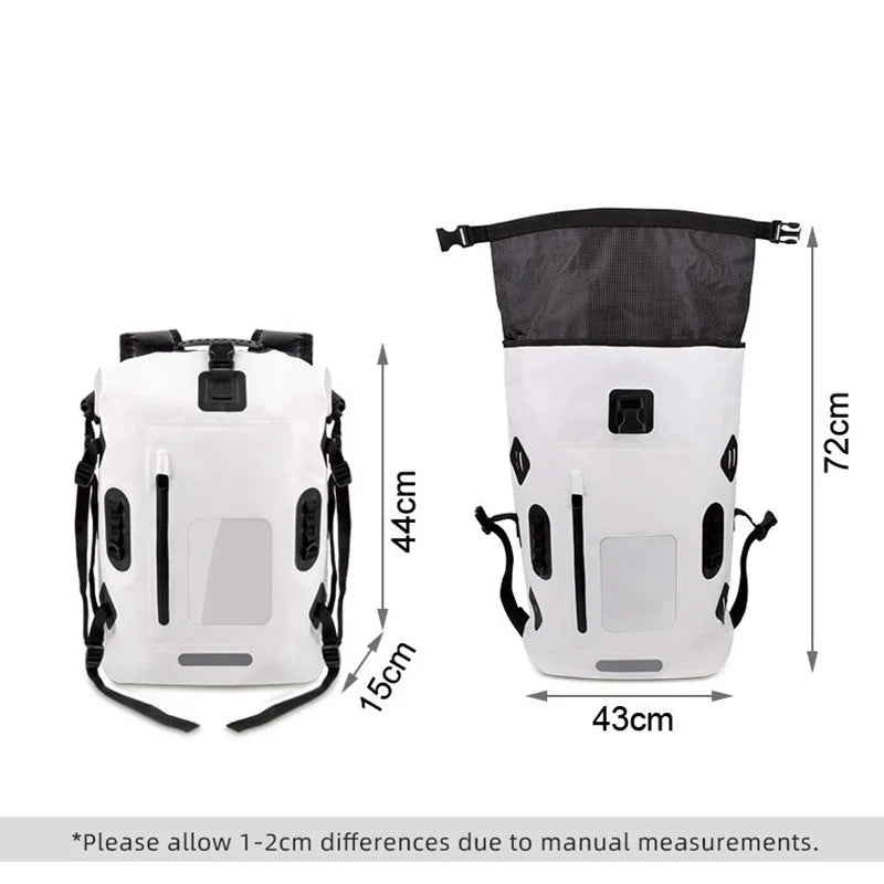 30L Waterproof Drift Bag Swimming Backpack Large River Trekking Shoulder Diving Wet Dry Rafting Canoeing Kayak PVC Camping Bag