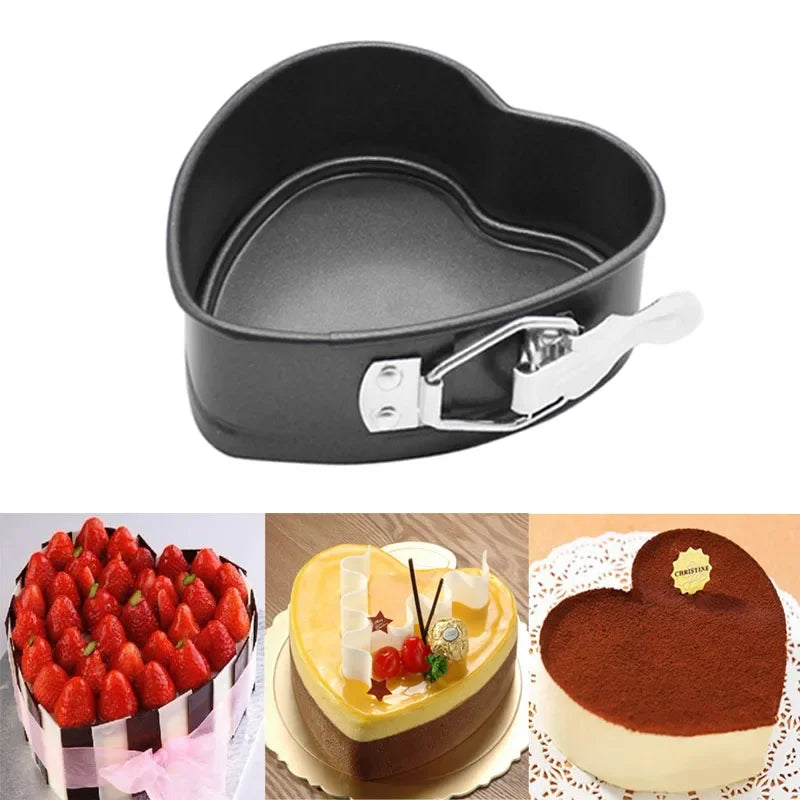 Cake Baking Mold Pan Cake Pan Baking Dishes Pan for Kitchen Heart Shape Bakeware Carbon Non-stick Slipknot Removable Base Tray