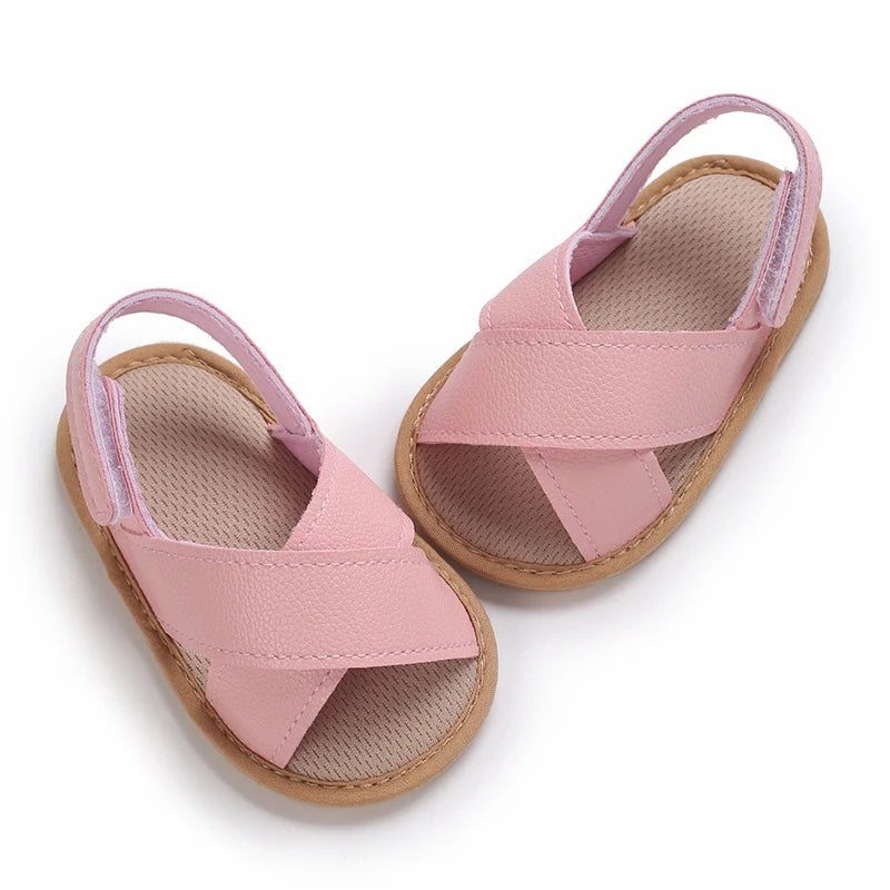 Summer Classic Multiple Pink Baby Sandals Comfortable and Casual Walking Shoes for Girls Aged 0-18 Months