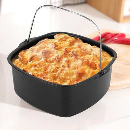 Non-stick Cake Baking Tray Basket Airfryer for Baking Dish Pan Air Fryer Accessories Baking Basket Pizza Plate Dish Pot Bakeware