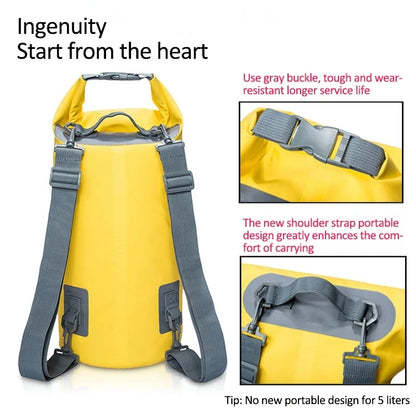 PVC Waterproof Dry Bag 5L/10L/15L/20L/30L Outdoor Diving Foldable Storage Beach Swimming Bag Rafting River Ocean Backpack