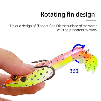 Frog Lure Double Propeller Legs Silicone Soft Baits 13.6g 16.6g Topwater Wobblers Artificial Bait For Bass Catfish Fishing Tools