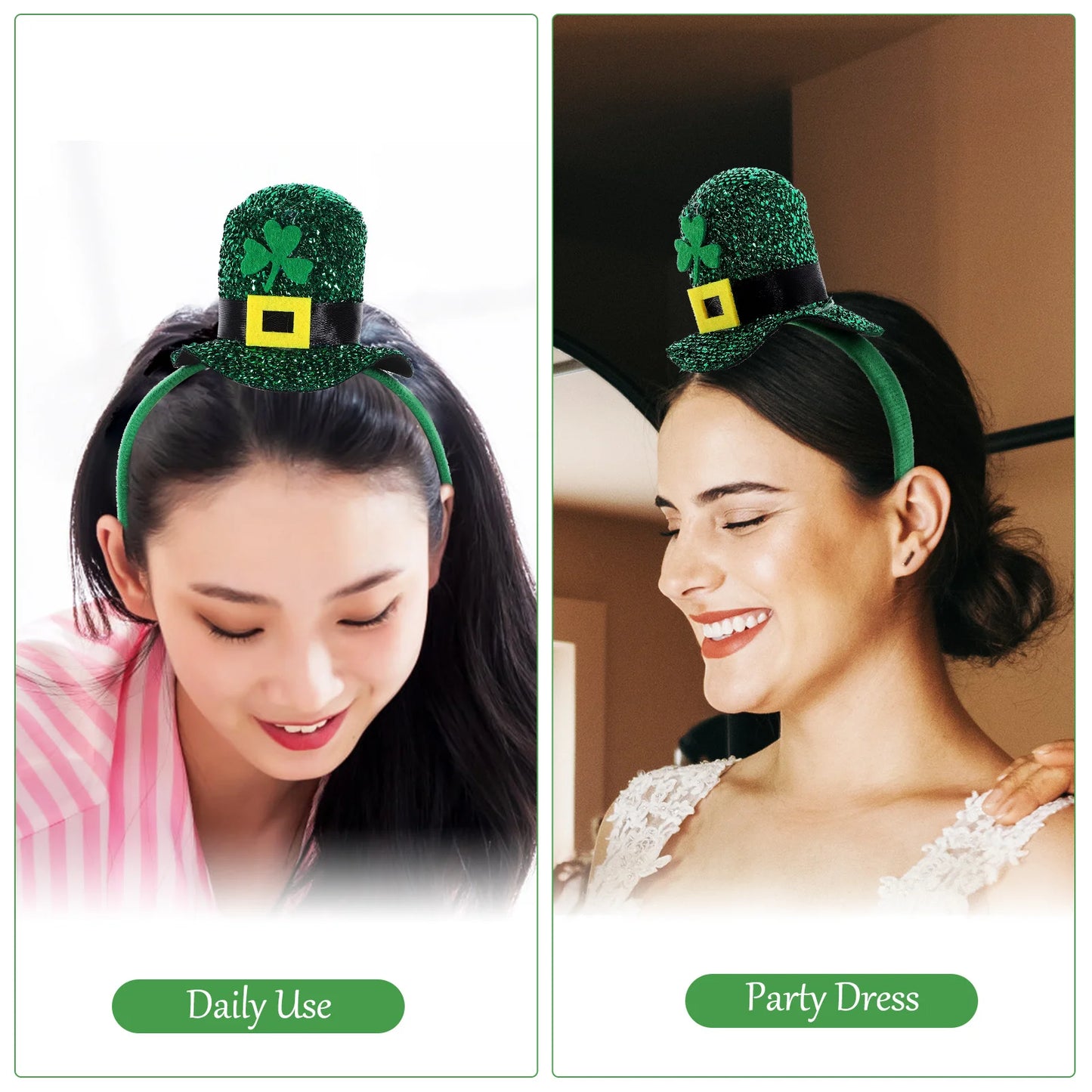 Headband Cuckold Headdress for St Patrick’s Clothing Top Hat Festival Headbands Saint Patrick's Day Hair Hoops Miss