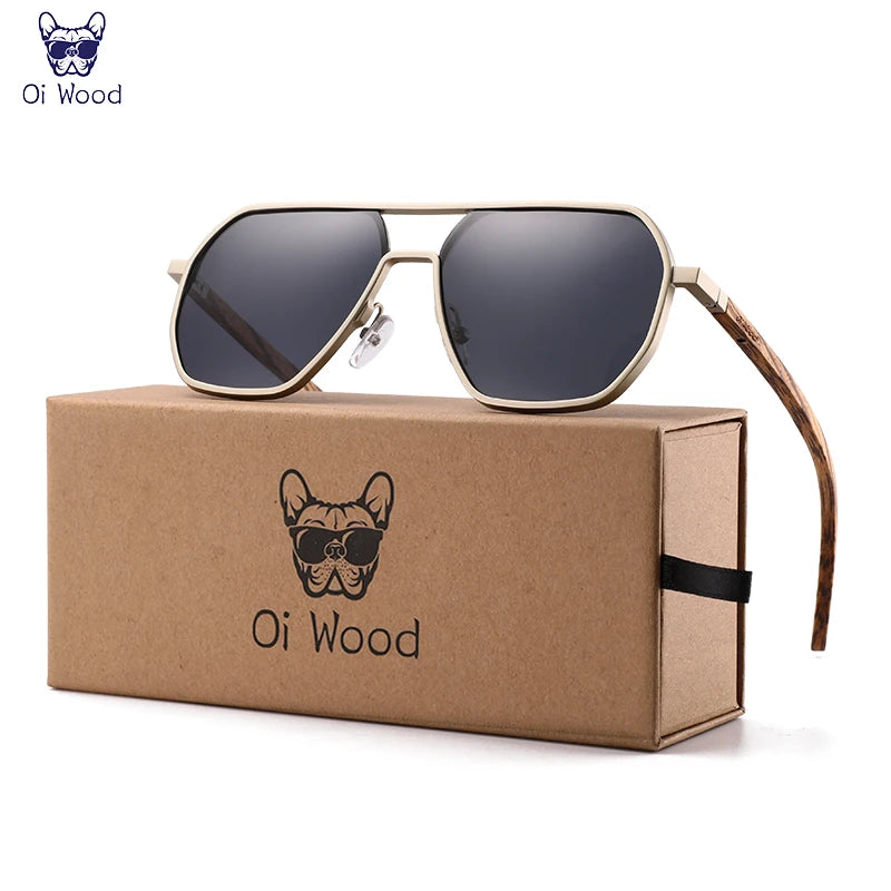 Oi Wood High Quality Fashion Alloy Sunglasses Men Women Wooden Polarized Sun Glasses Driving Uv400 Oculos De Sol 8059