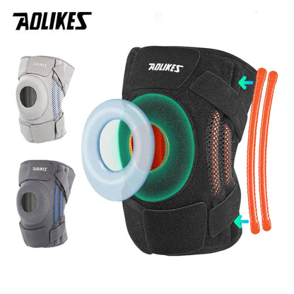 AOLIKES 1PCS Knee Brace with Side Stabilizers & Patella Gel Pads for Knee Pain Support and fast recovery for men and women