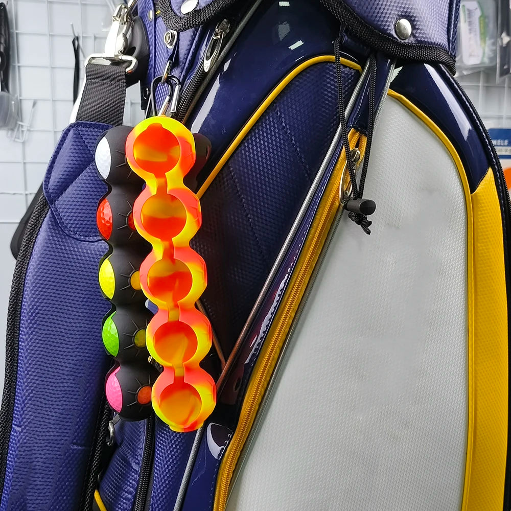 Golf Ball Holder For 5 Balls Silicone Pouch Golf Ball Case Portable Golf Ball Carry Bag With Hook Golf Accessories