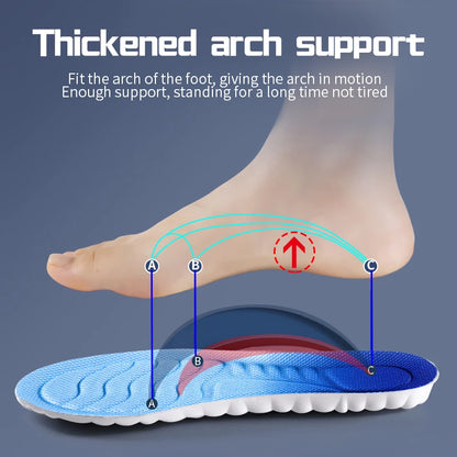 Orthopedic Sport Insoles for Feet PU Sole Soft Breathable Shock Absorption Running Shoes Pad for Men Women Arch Support Insole