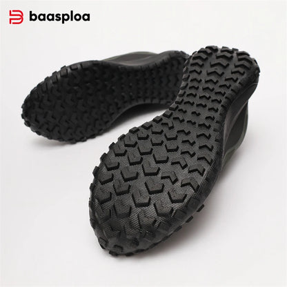 Baasploa New Men Hiking Shoes Anti Splash Water Outdoor Sneakers for Men Comfort Casual Sneakers Male Non-Slip Wear Resistant