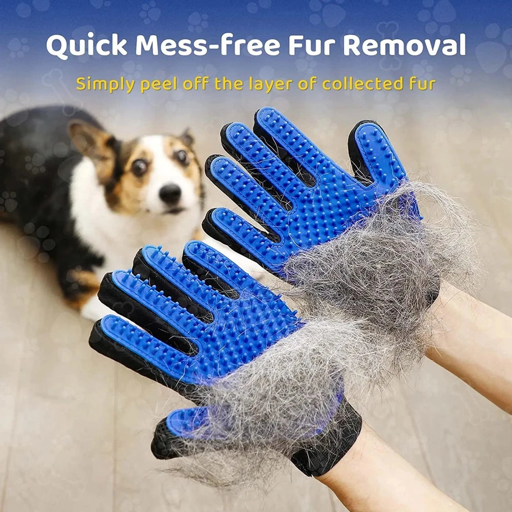 Pet Grooming Glove Rubber Pet Bath Brush Gentle Efficient Pet Hair Remover Cat Comb Glove Massage Grooming Dogs Cats supplies