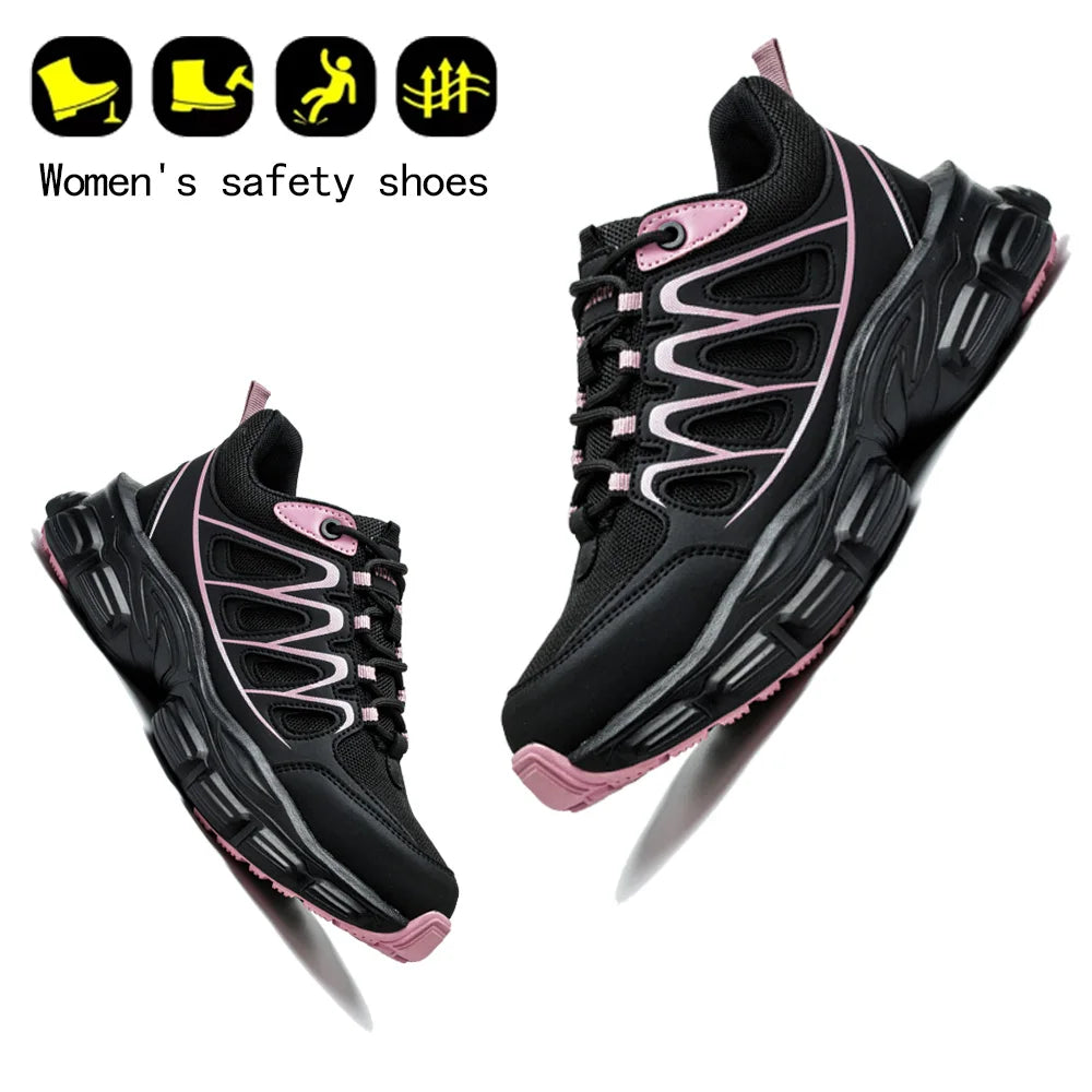 Fashion Safety Shoes Women Work Sneakers structured Shoes pneumatic-Proof Protective Shoes Work Boots Steel Toe Shoes