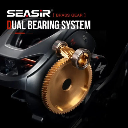 SEASIR Cast X2 Baitcasting Reel 7.3:1 Hybrid Ceramic Bearing Carbon Fiber Washer Dual Bearing System N52 Brake Fishing Reels