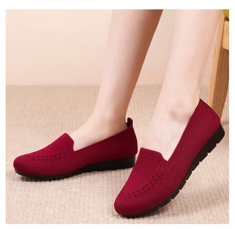 Women's Casual Shoes Summer Mesh Breathable Flat Shoes Ladies Comfort Light Sneaker Socks Women Slip on Loafers Zapatillas Muje