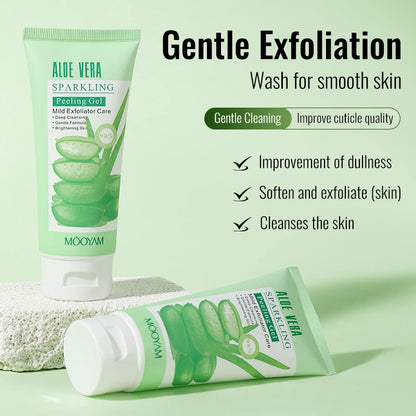 Organic Aloe Vera Gel Face Aloe Vera Sparkling Peeling Gel Deep Cleansing Moisturizing Facial Cleanser Skincare Product