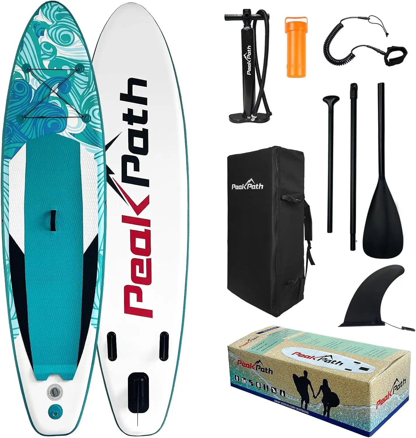 Inflatable Stand Up Paddle Board (6’’ Thick) with Premium SUP Accessories&Bag,Bottom Fin for Paddling,Surf Control,Non-Slip Deck