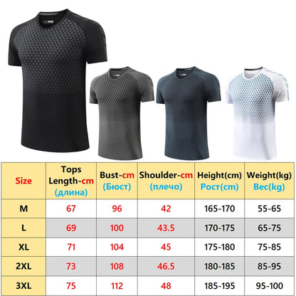 Sport Print Shirts Fashion Breathable Muscle Bodybuilding Men Short Sleeve Gym Workout Quick Dry Outdoors T Shirts