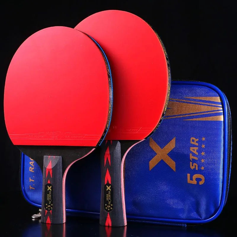 Huieson 5/6 Star Table Tennis Racket Carbon Offensive Ping Pong Racket Paddle with Cover Bag