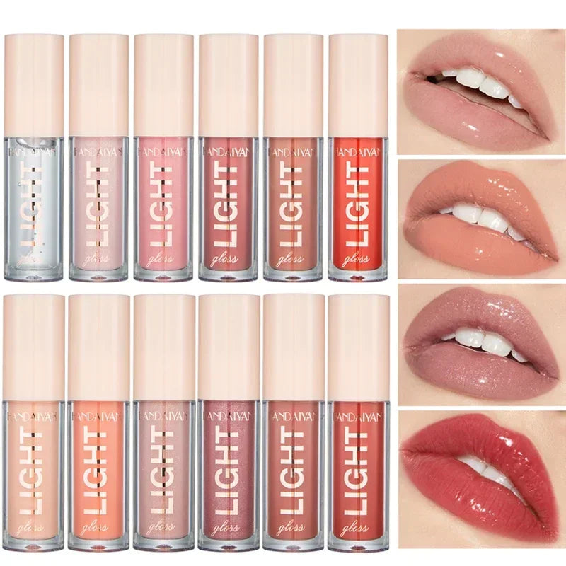 Lip Gloss 12 Colors Mirror Pearl Waterproof Long Lasting Moisturizing Lipstick Shine Glitter Lip Gloss Women Makeup Cosmetics