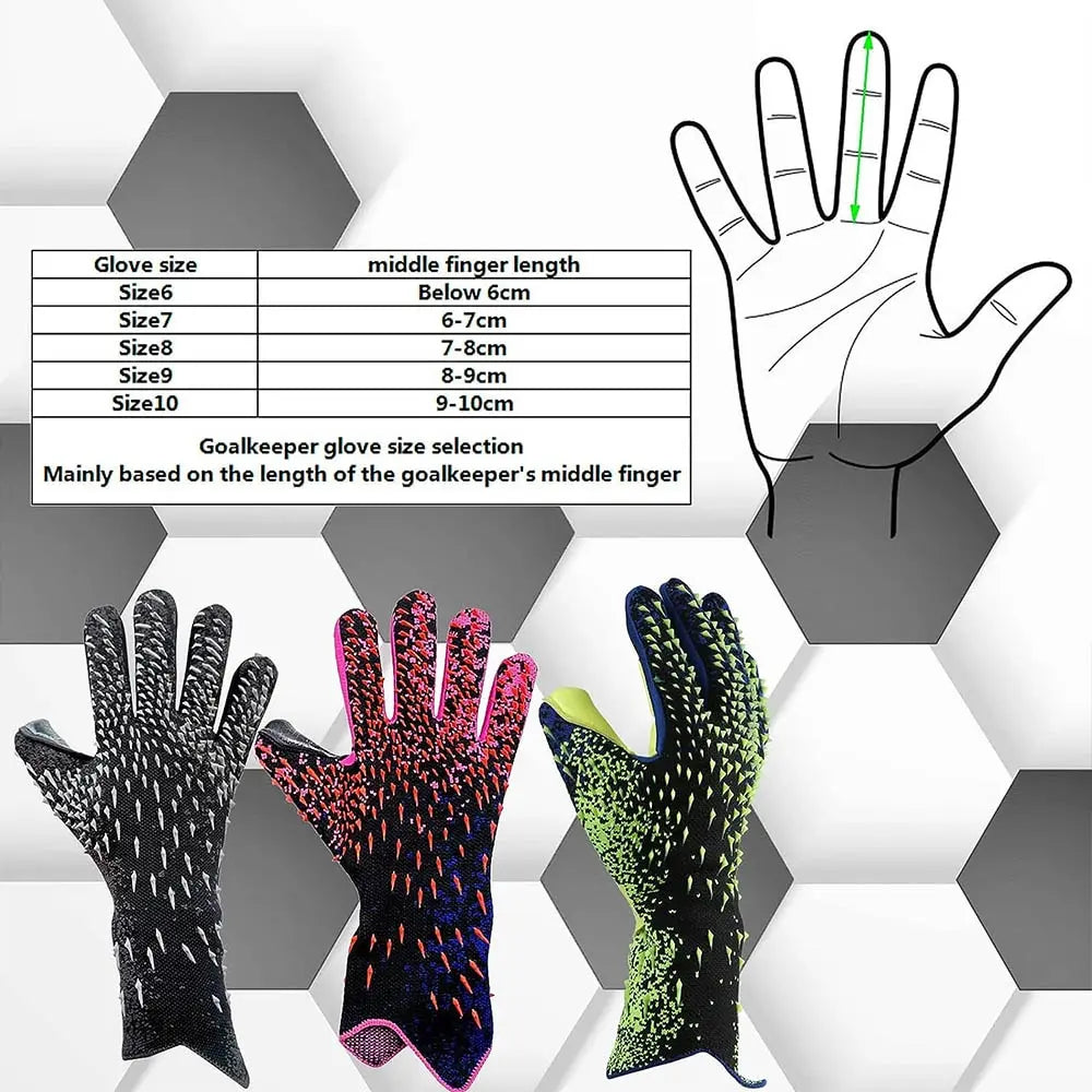 Goalkeeper Gloves Strong Grip for Soccer Goalie Goalkeeper Gloves with Size 6/7/8/9/10 Football Gloves for Kids Youth and Adult