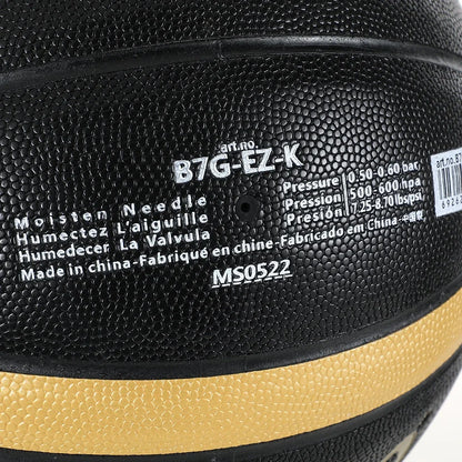 Molten-EZ-K Size 7 Basketball, Black, Gold, PU, Outdoor, Indoor, Women, Youth, Man Match, Training both indoor and outdoor play