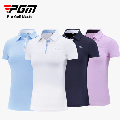 PGM Women's Golf Short-Sleeved Polo Shirt Quick-Dry Breathable