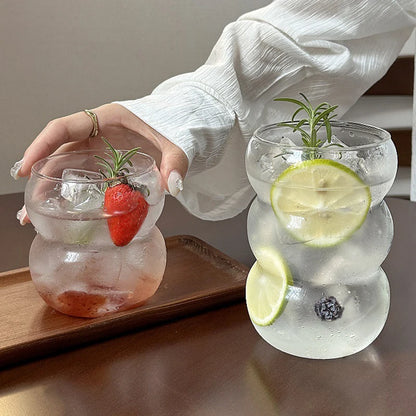 Wave Shape Glass Cup Heat-resistant Tumbler Beverage Glasses Transparent Drinking Glasses for Juice Coffee Cocktail 350-550ml