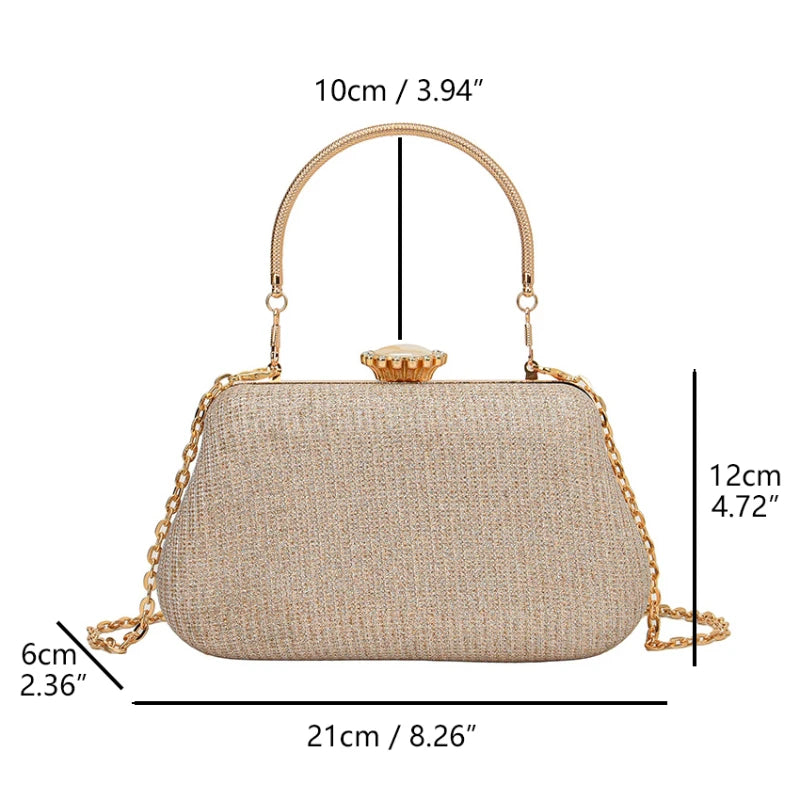 Luxury High Design Women Evening Bag Brand Party Banquet Glitter Bag for Ladies Wedding Clutch Handbag Shoulder Bag Chain Bolsas