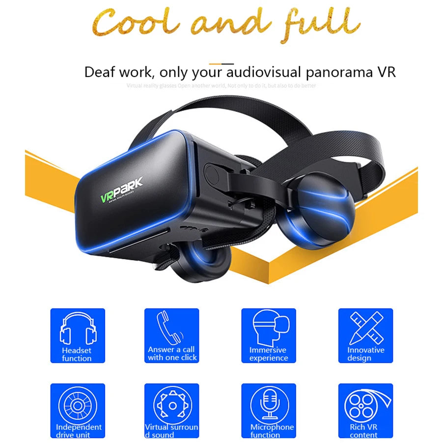 VR Glasses Smart Phone 3D Virtual Reality Headset Helmet Smartphone Devices Lenses Goggles Headphone Viar Mobile Controller Vear