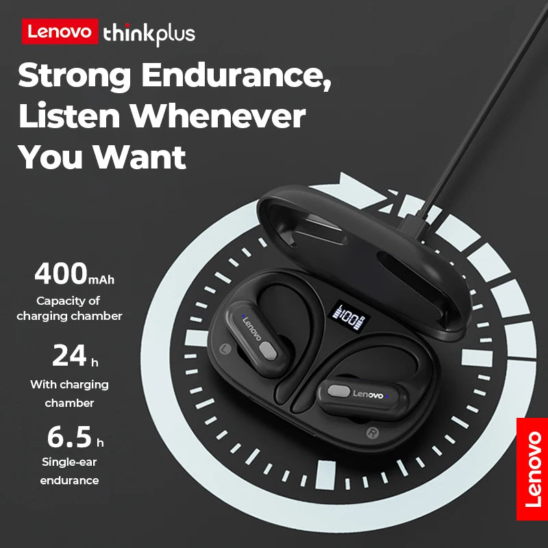 Lenovo ERAZER XT60 Sports Wireless Headphones Bluetooth Earphones HiFi Earbuds Noise Reduction Headset with Mic Earhook