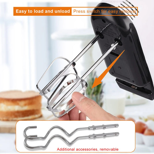 Electric Egg Beater Handheld 7 Speed Food Mixer for Kitchen Cake Bread Dough Baking Egg White Blender Portable Egg Beater