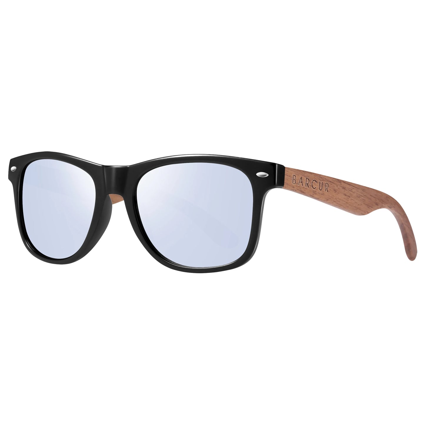 BARCUR Black Walnut Sunglasses Wood Polarized Sunglasses Men Glasses Men UV400 Protection Eyewear Wooden Original Box