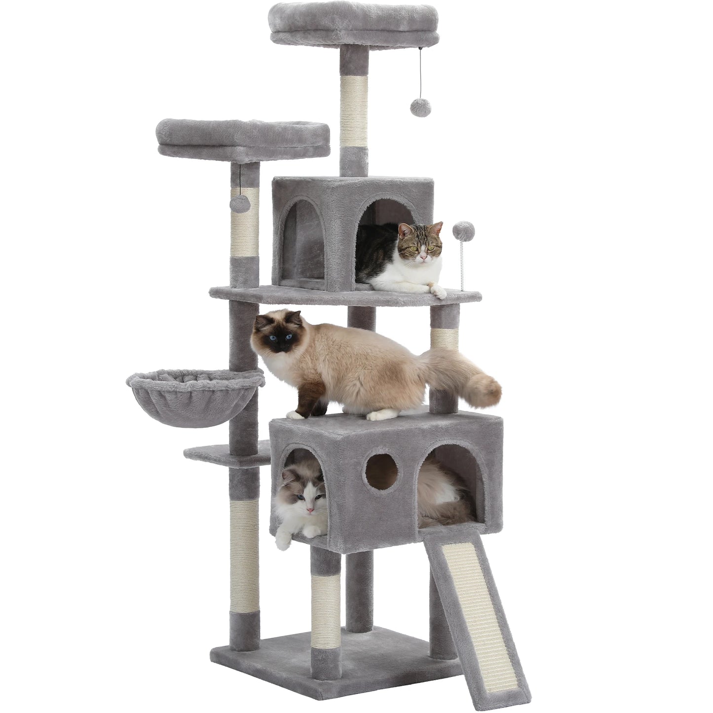 Free Shipping Multi-Level Cat Tree For Cats With Cozy Perches Stable Cat Climbing Frame Cat Scratch Board Toys Cat Furniture