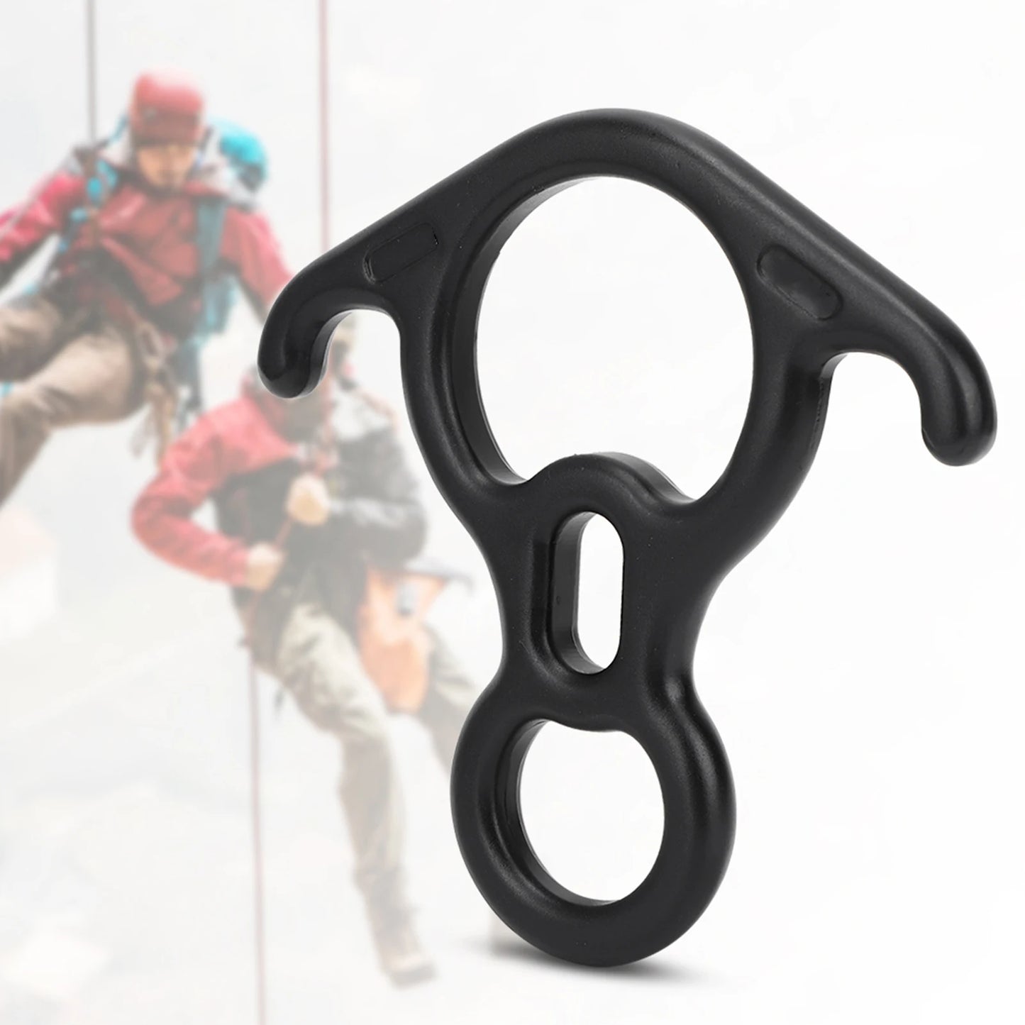 50KN Ox Horn 8-Shaped Ring Carabiner High Strength Aluminum Climbing Descender Aerial Work Climbing Equipment