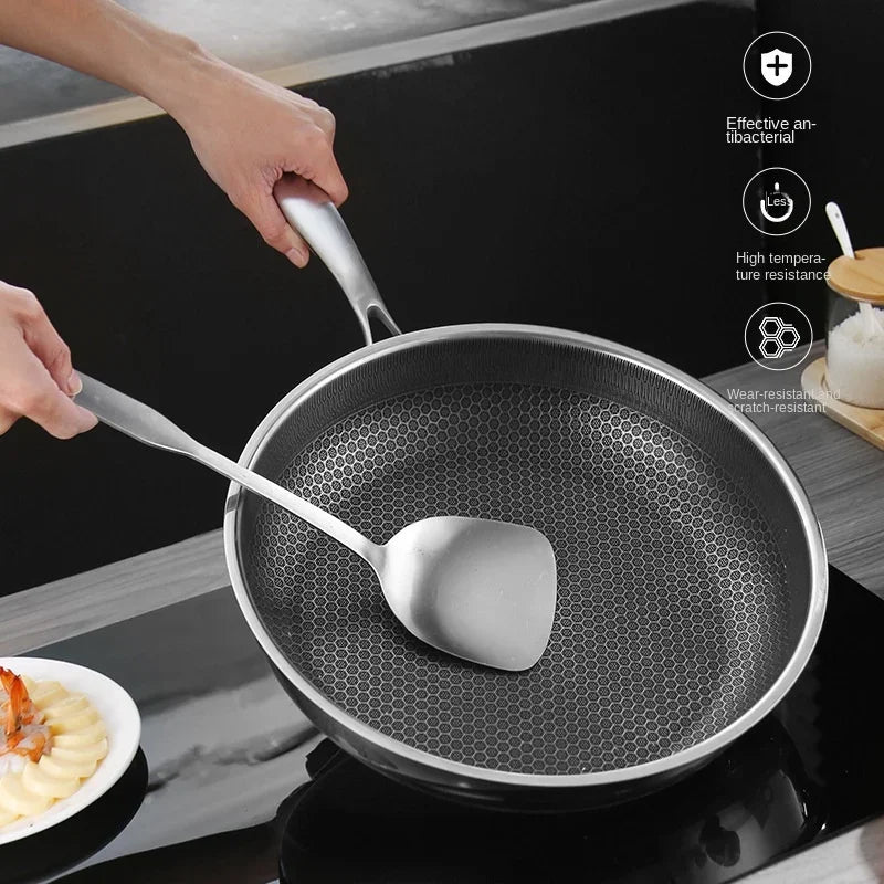 304 Stainless Steel Kitchen Quality Frying Pan Nonstick Pan Cooking Fried Steak Pot Electromagnetic Furnace General