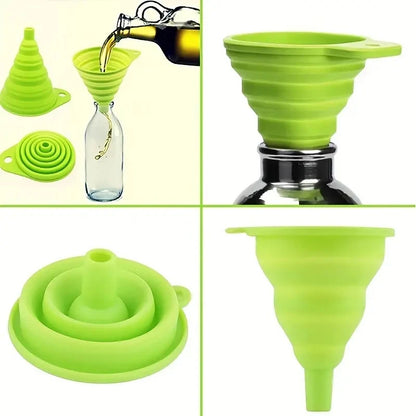 Silicone Folding Funnel Multifunctional Portable Mini Kitchen Retractable Oil Leak Household Liquid Dispenser Kitchen Utensils