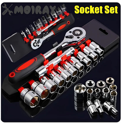 Socket Wrench 12PCS Set Extension Rod Multi-function Ratchet Spanner Set Car Motorcycle Repair Hand Tool Set