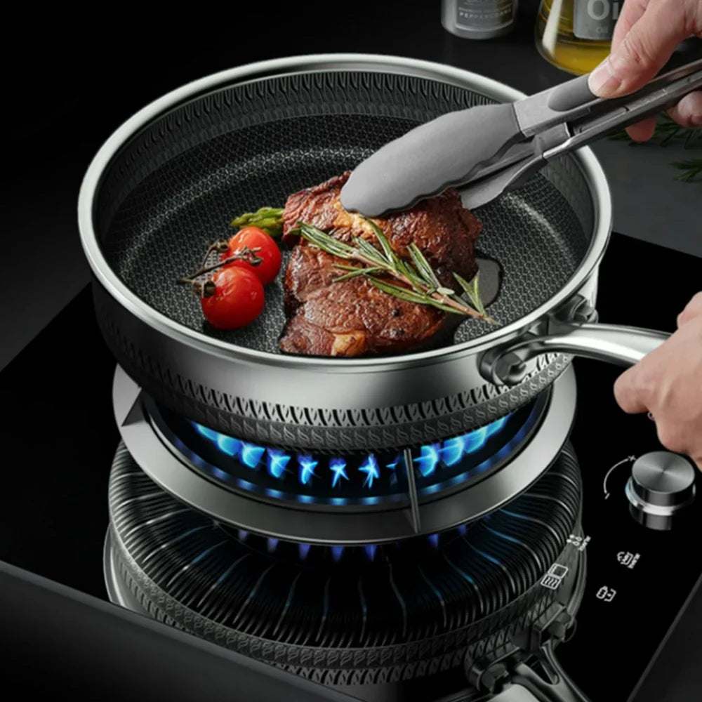 304 Stainless Steel Kitchen Quality Frying Pan Nonstick Pan Cooking Fried Steak Pot Electromagnetic Furnace General