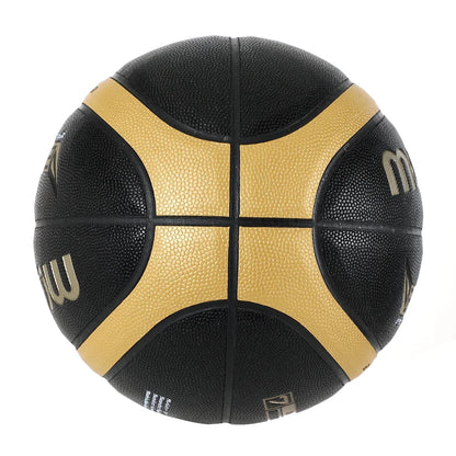 Molten-EZ-K Size 7 Basketball, Black, Gold, PU, Outdoor, Indoor, Women, Youth, Man Match, Training both indoor and outdoor play