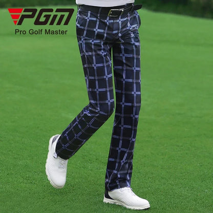 Men's PGM Stretchy Long Plaid Golf Pants