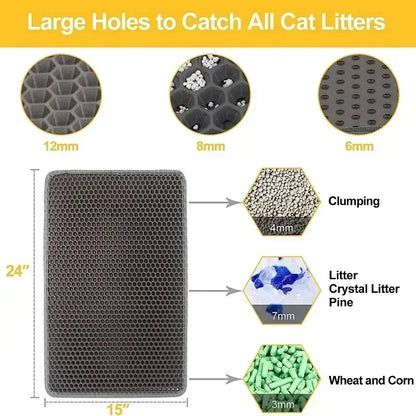 cat accessories Double-layer Non-slip big Cat Litter Mat Pet Litter Box Filter MatWear Resistant Cat Litter Mat