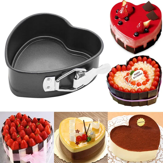 Cake Baking Mold Pan Cake Pan Baking Dishes Pan for Kitchen Heart Shape Bakeware Carbon Non-stick Slipknot Removable Base Tray