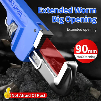 Adjustable Plumbing Installation Pliers Spanner Heavy Duty Straight Pipe Wrench Universal Large Opening Clamp 8/10/12Inch