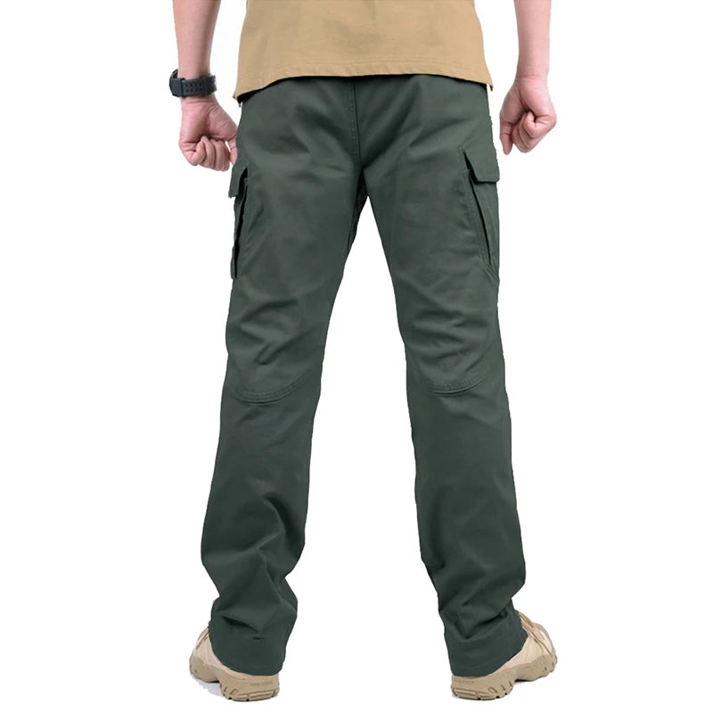 IX9 City Tactical Cargo Pants Men Stretch Cotton Work Military Pants Flexible Outdoor SWAT Army Combat Trousers with 9 Pockets