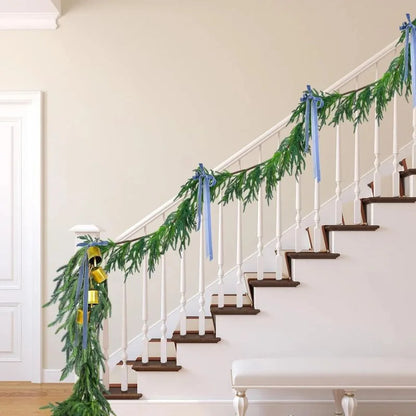 1.5m Christmas Norfolk Pine Garland Artificial Pine Greenery Diy Fake Pine Garland For Holiday Indoor Stairway Table Decor