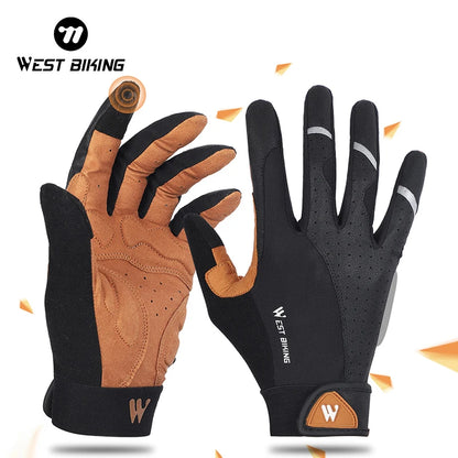 WEST BIKING Cycling Gloves Full Finger Bicycle Sports Gloves Men Women Spring Autumn Gym Motorcycle Camping Hiking Gloves