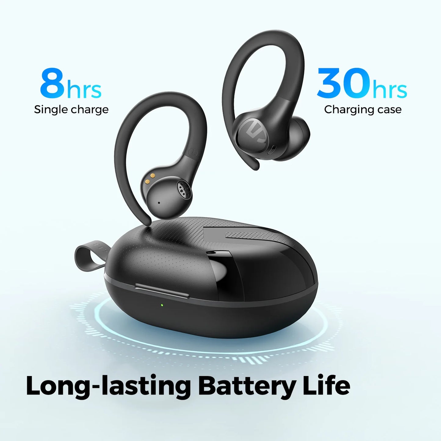 SoundPEATS Wings 2 Bluetooth 5.3 Wireless Earbuds Waterproof Sports Over-Ear Hooks Earphones with Touch App Control 30Hours