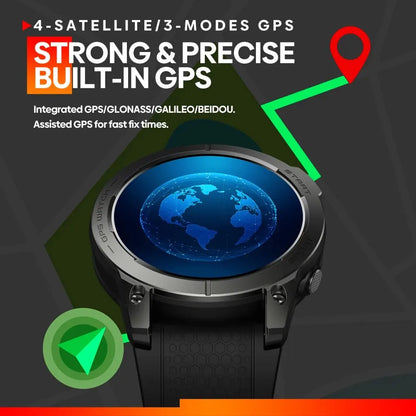 Zeblaze Stratos 3 Premium GPS Smart Watch Ultra HD AMOLED Display Built-in GPS Hi-Fi Bluetooth Phone Calls Smartwatch