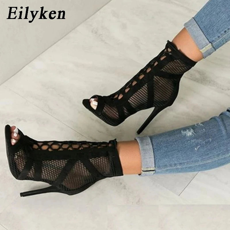 Eilyken Sexy Fashion Women Shoes Very Light Comfort High Quality Thin Heels Open Toe Dancing Sandals Woman's Size 43