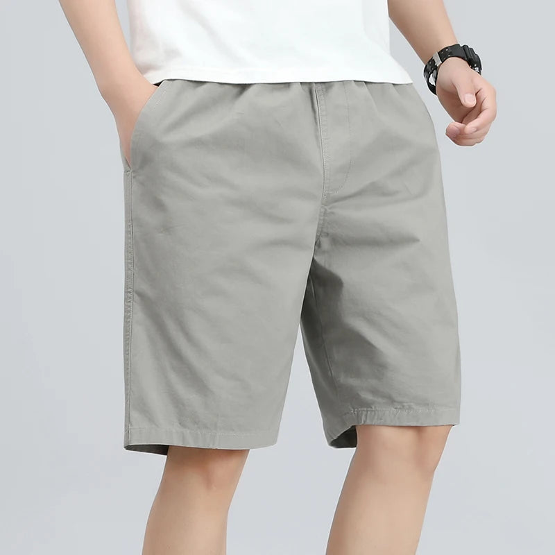 Mens Light Weight Cotton Shorts Summer Casual Shorts Baggy Sports Gym Work Shorts Wide Leg