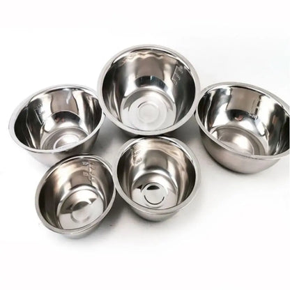 5 PCS Stainless Steel Mixing Bowls Set Portable Kitchen Cooking Nesting Storage Bowls For Home Outdoor Camping Accessories