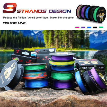 Sougayilang Top Quality 9 Strands PE Line X9 Sinking Line 150M Low Memory Braided Fishing Lines 17-97LB Super Japan Fish Line